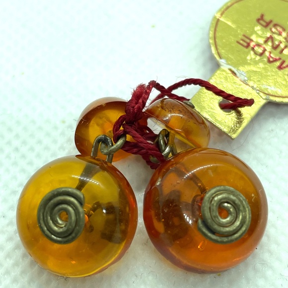 NWT Genuine Vintage Baltic Amber Cufflinks 1960s - Picture 8 of 10